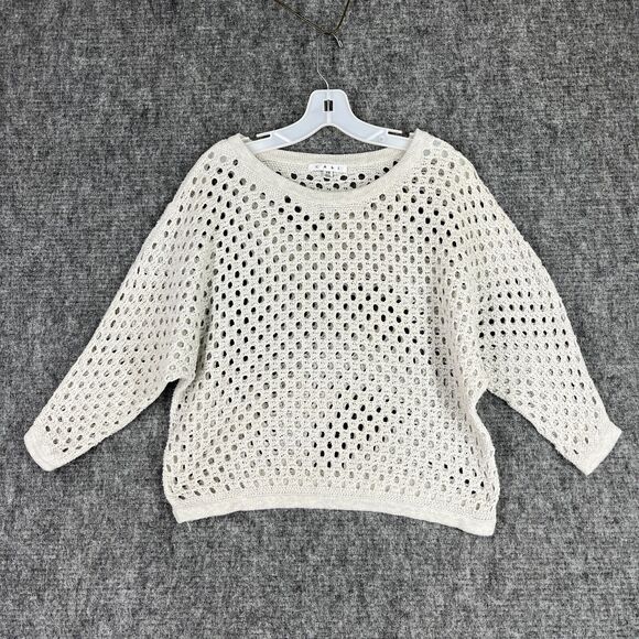 Cabi Sweater Womens XS Chunky Open Knit Peekaboo 3/4 Sleeve Boho Hippie Gypsy - Picture 1 of 7